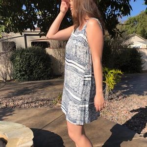 Under Skies Bohemian Blue/White Shift Dress
